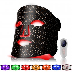 CLETINA 6+1 Colors LED Face Mask Light Therapy,Infra Red ＆ Red ＆ Blue & Green & Yellow Light Therapy for Face,Light Mask for Skin Care,Reduce Fine Lines and Wrinkle