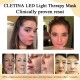 CLETINA Led Face Mask Light Therapy, Flexible Silicone 7 Colors Light,Portable Anti-Aging LED MASK, Red & Blue Light Therapy for Wrinkles, Rejuvenation & Tightening,Wrinkle Reduction